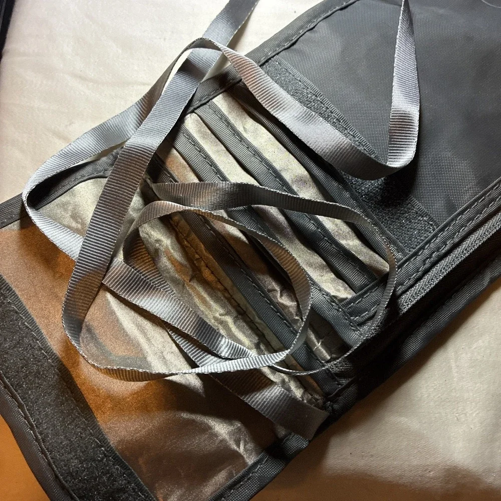 P. Travel-Ultra Slim Design Passport Wallet Holder Organizer w/RFID Gray W/Strap